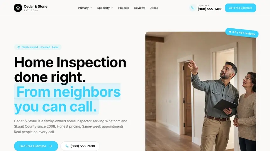 Home Inspection Crafted Neutral demo website thumbnail