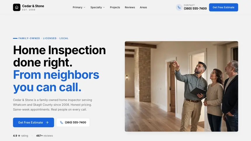 Home Inspection Calm Professional demo website thumbnail