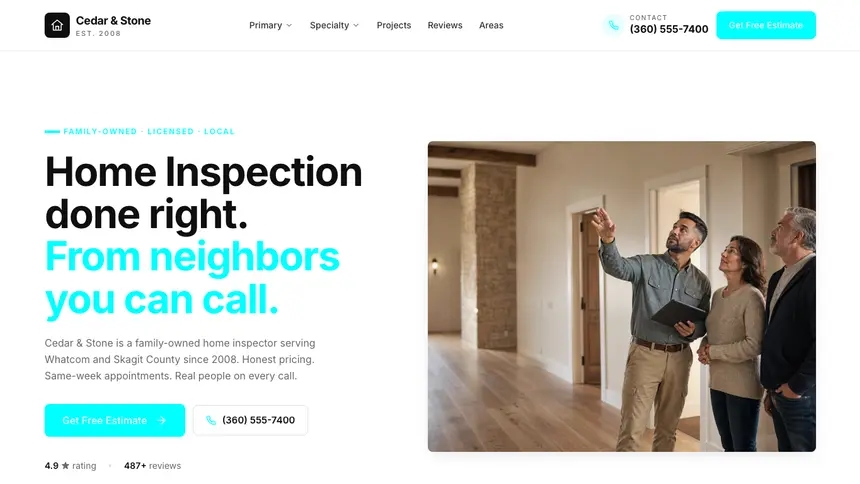 Home Inspection Modular Clean demo website thumbnail