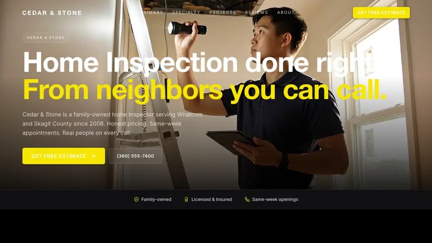 Home Inspection Bold Performance demo website thumbnail