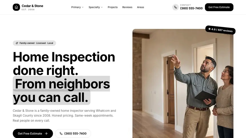 Home Inspection Playful Creative demo website thumbnail