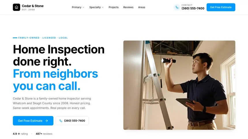 Home Inspection Motion Forward demo website thumbnail