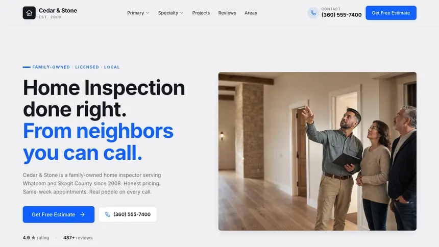Home Inspection Technical Trust demo website thumbnail