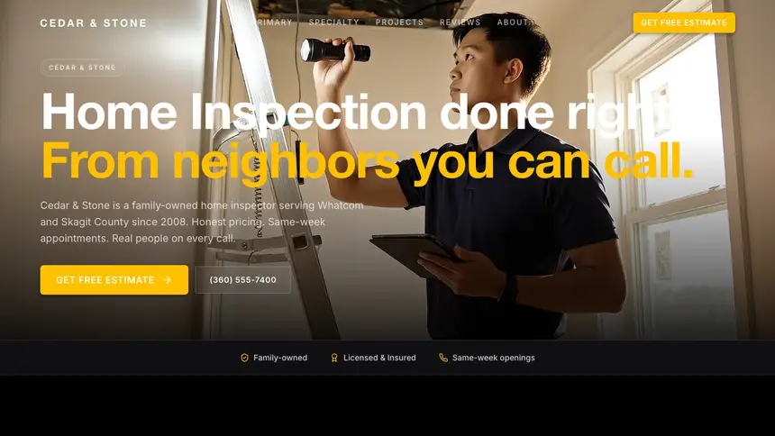 Home Inspection High Impact demo website thumbnail