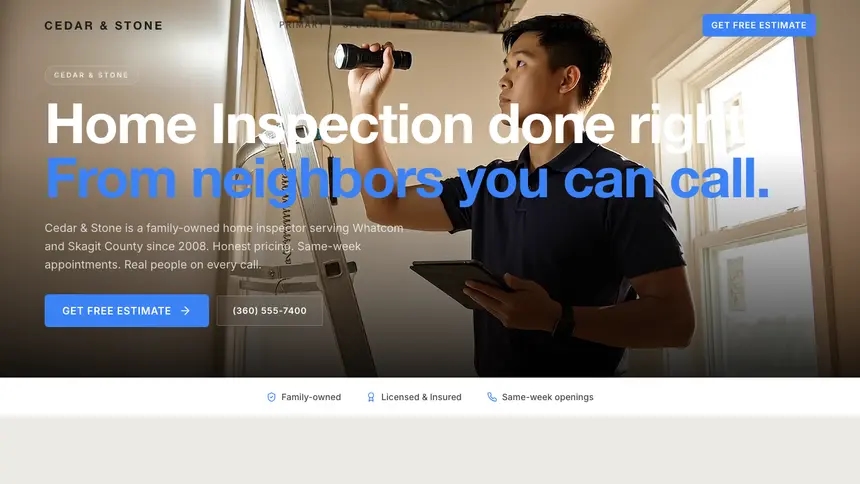 Home Inspection Soft Inviting demo website thumbnail