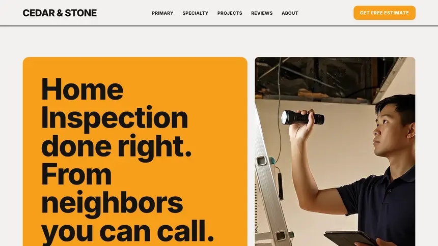 Home Inspection Confident Brand demo website thumbnail
