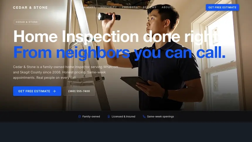 Home Inspection Compact Modern demo website thumbnail