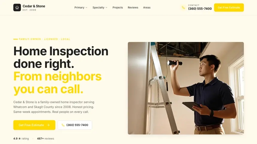 Home Inspection Refined Tech demo website thumbnail