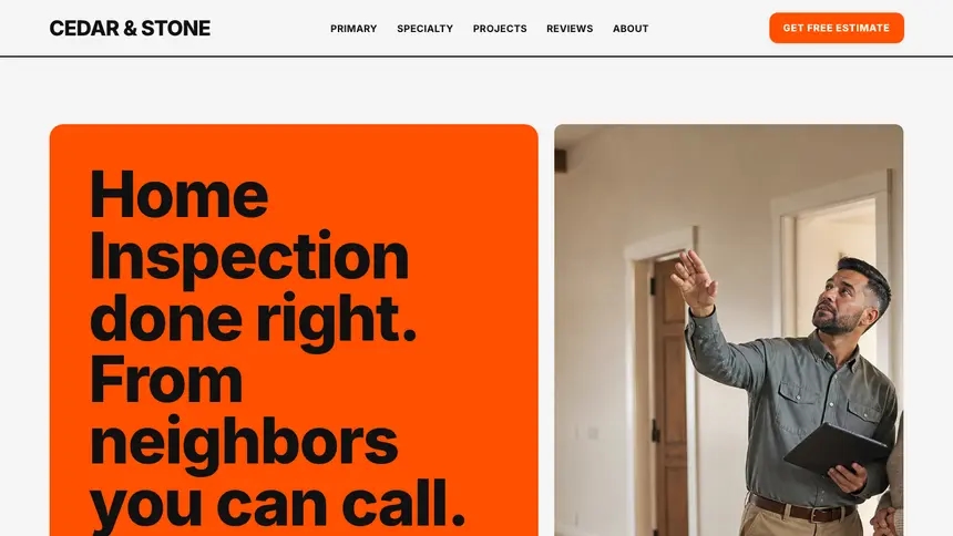 Home Inspection Bold Motion demo website thumbnail