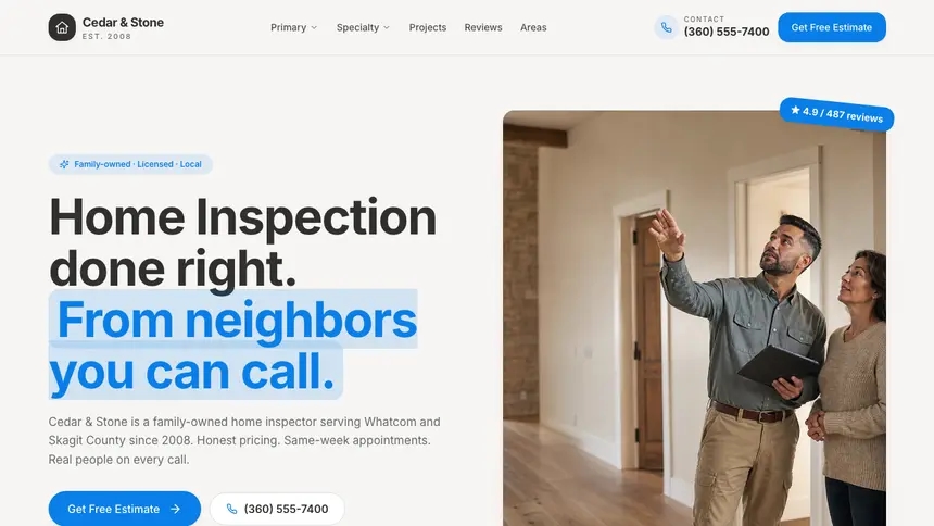 Home Inspection Clean Editorial demo website thumbnail