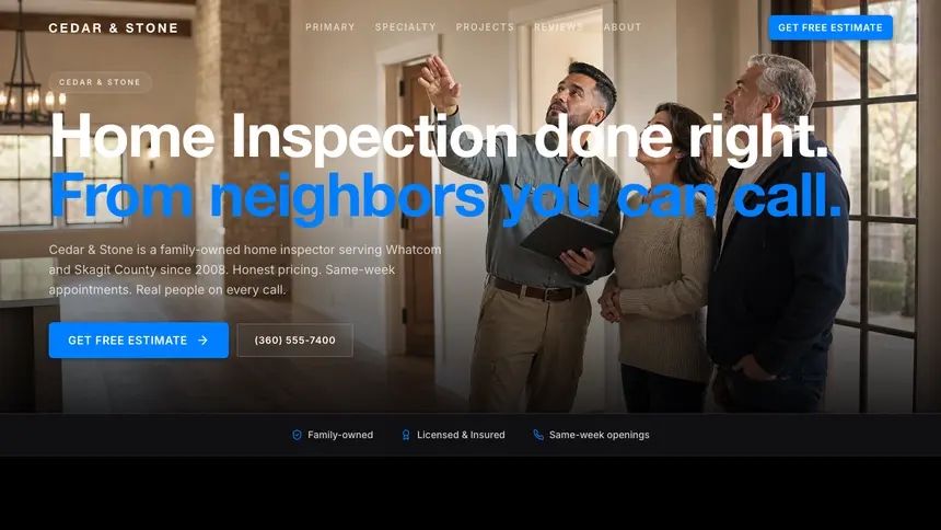Home Inspection Sharp Tech demo website thumbnail