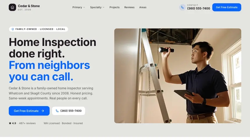 Home Inspection Visual Discovery demo website thumbnail