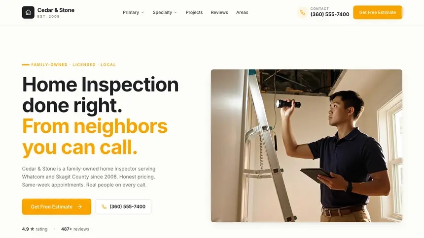 Home Inspection Playful Product demo website thumbnail