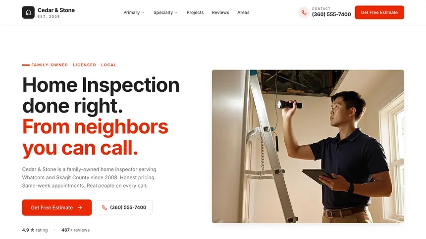 Home Inspection Technical Clean demo website thumbnail