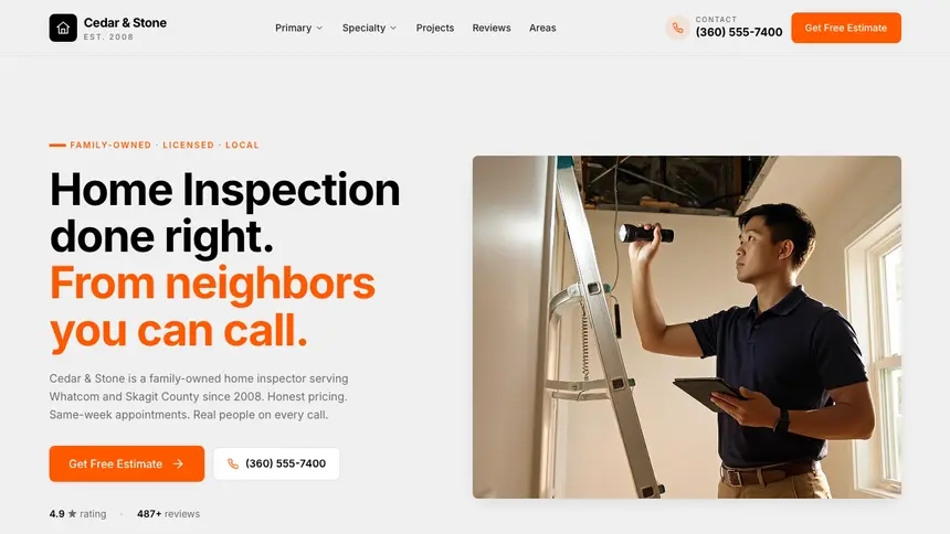 Home Inspection Minimal Mail demo website thumbnail