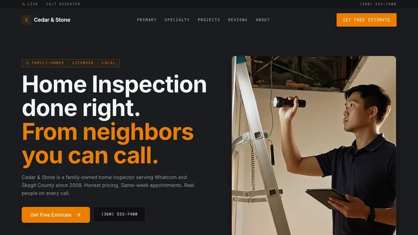 Home Inspection Modern Finance demo website thumbnail