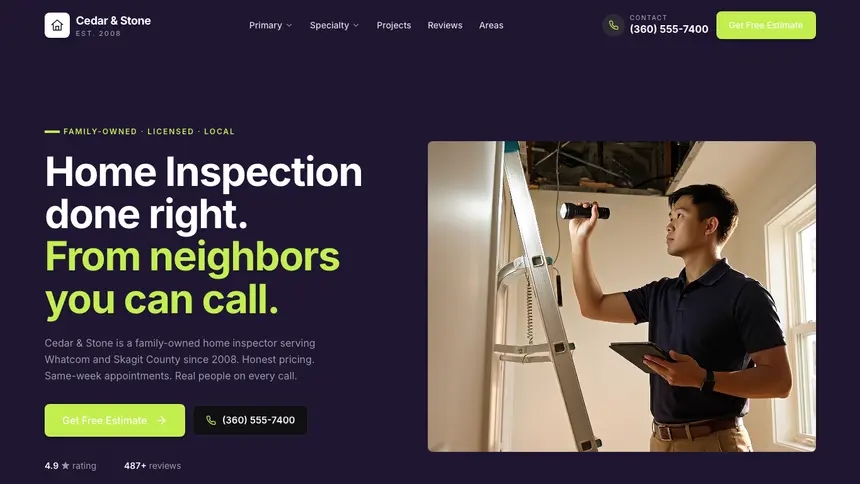 Home Inspection Focused Monitor demo website thumbnail