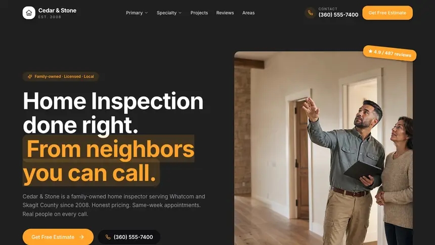 Home Inspection Vibrant Media demo website thumbnail