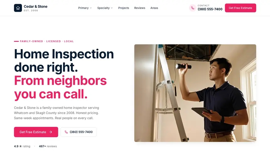 Home Inspection Polished Gradient demo website thumbnail