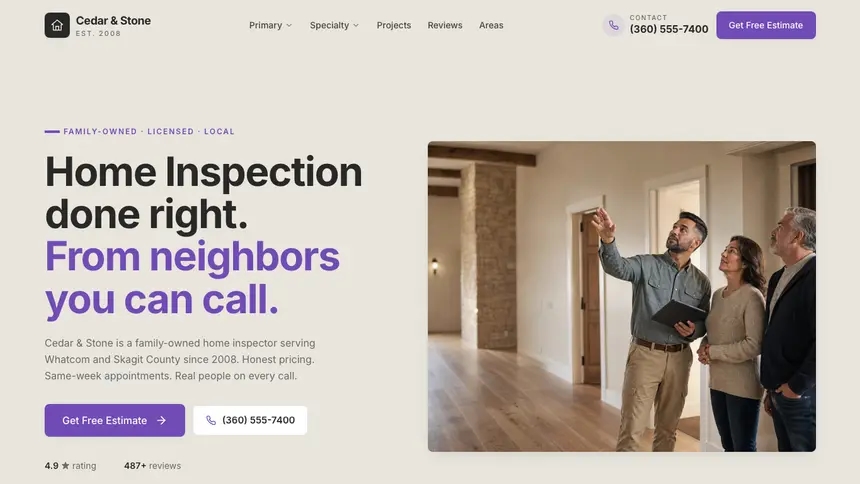 Home Inspection Sleek Premium demo website thumbnail