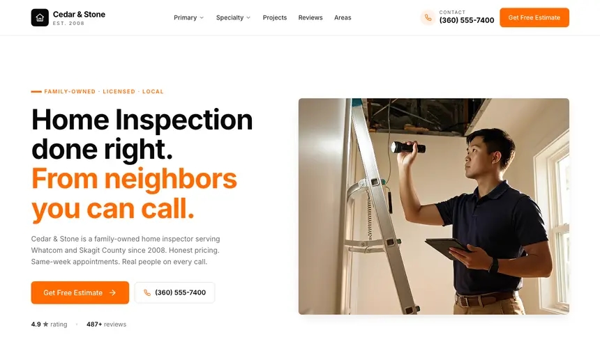 Home Inspection Designer Flexible demo website thumbnail