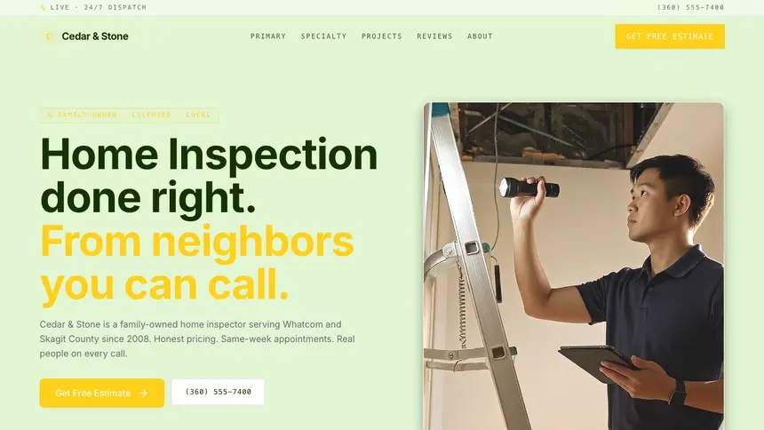 Home Inspection Bright Finance demo website thumbnail