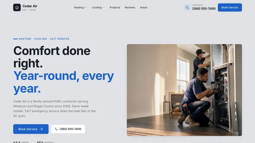 HVAC Structured Grid demo website thumbnail