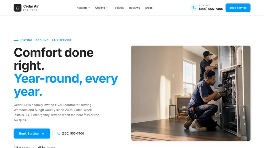 HVAC Clean Scheduler demo website thumbnail