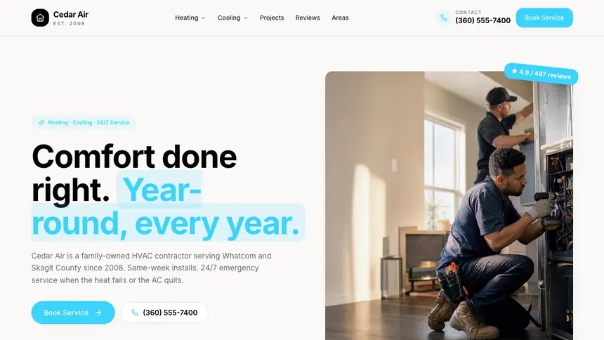 HVAC Crafted Neutral demo website thumbnail