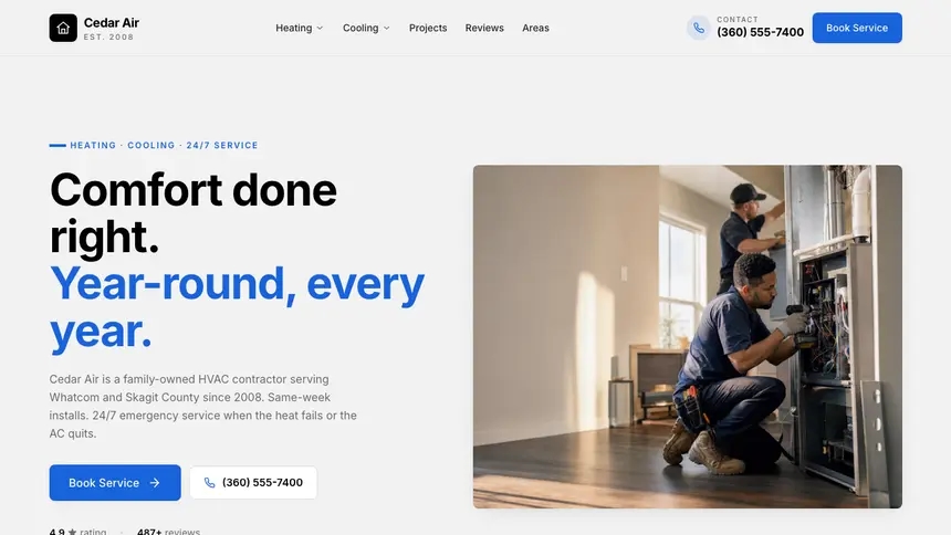 HVAC Calm Professional demo website thumbnail