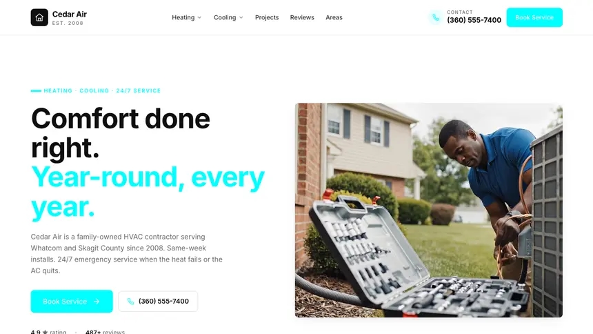 HVAC Modular Clean demo website thumbnail