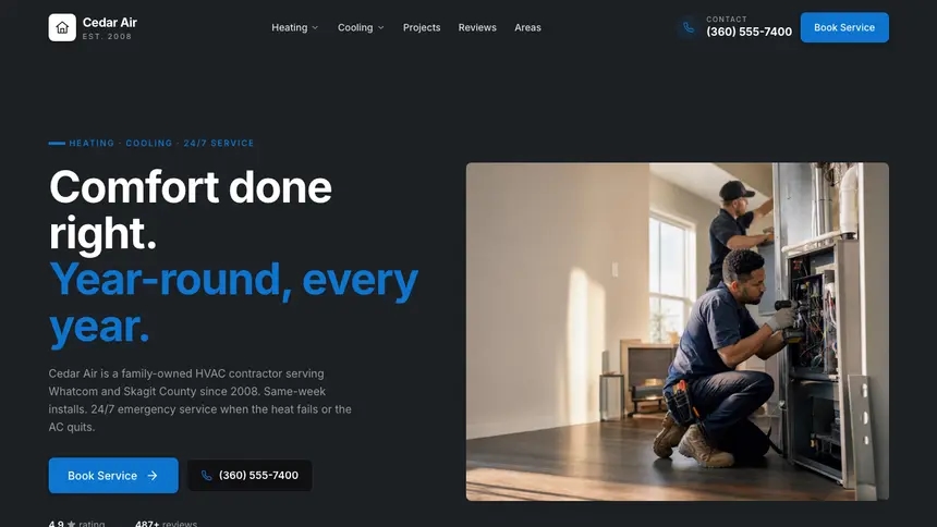 HVAC Friendly App demo website thumbnail