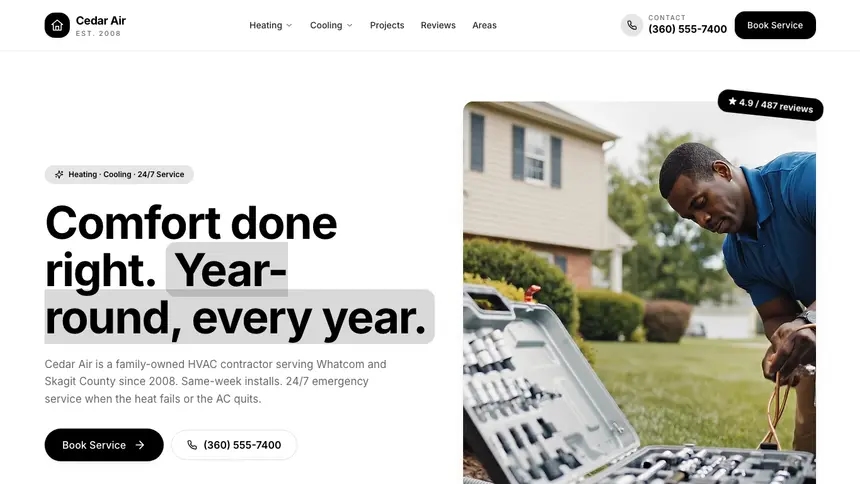 HVAC Playful Creative demo website thumbnail