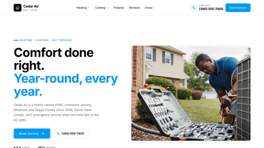 HVAC Motion Forward demo website thumbnail