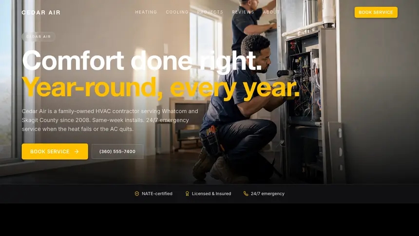 HVAC High Impact demo website thumbnail