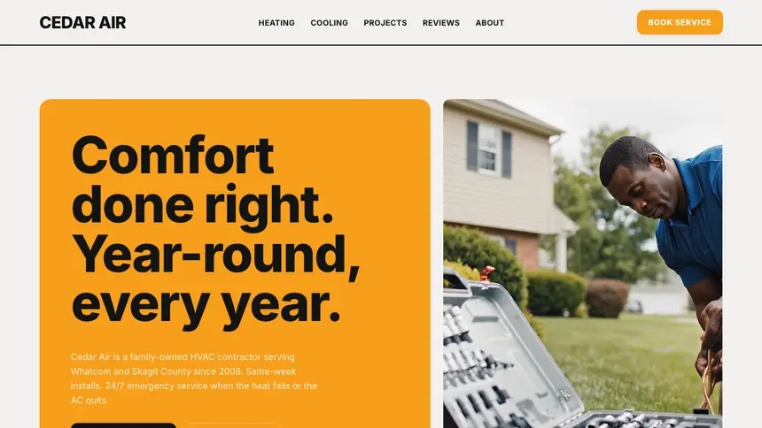 HVAC Confident Brand demo website thumbnail