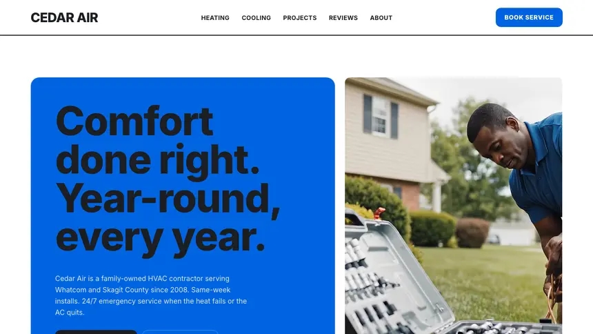 HVAC Open Social demo website thumbnail