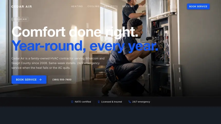 HVAC Compact Modern demo website thumbnail