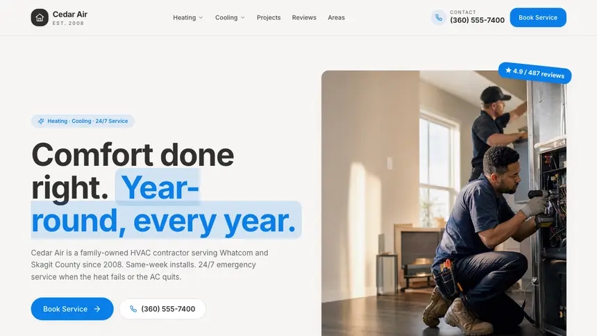 HVAC Clean Editorial demo website thumbnail