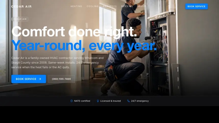 HVAC Sharp Tech demo website thumbnail