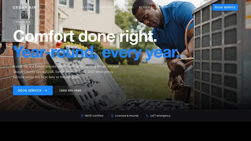 HVAC Dynamic Bold demo website thumbnail