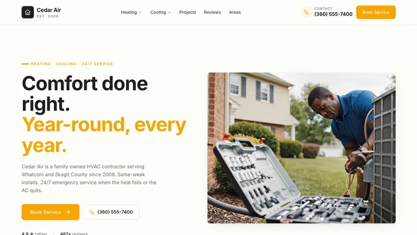 HVAC Playful Product demo website thumbnail