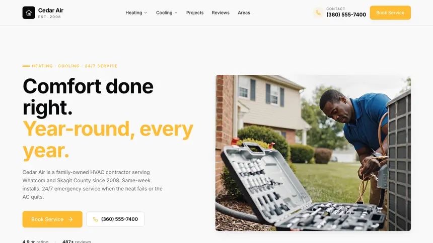 HVAC Crisp Utility demo website thumbnail