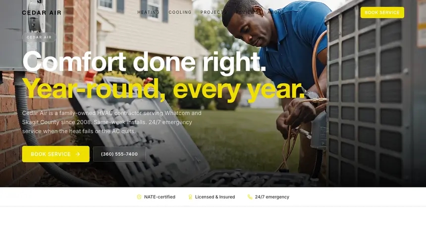 HVAC Modern European demo website thumbnail