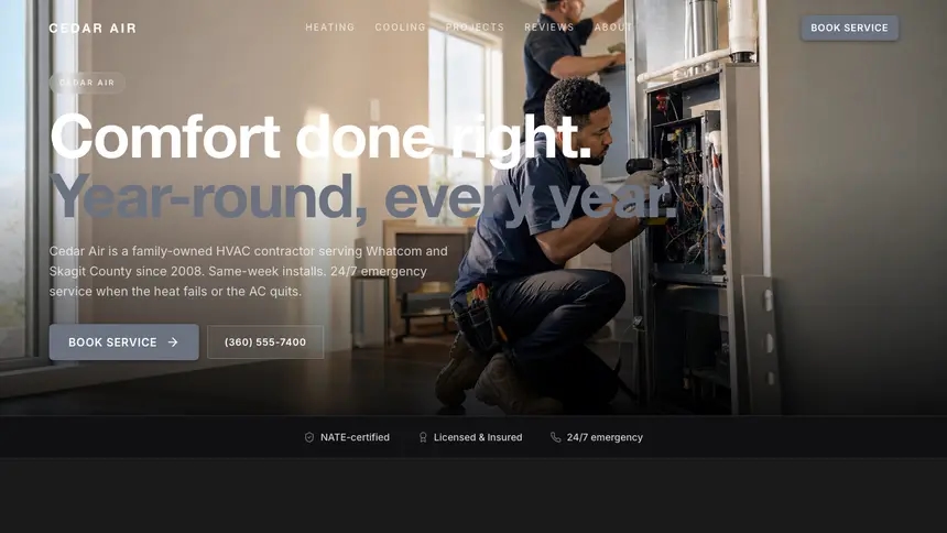 HVAC Creative Studio demo website thumbnail