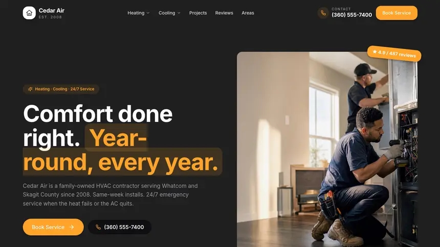 HVAC Vibrant Media demo website thumbnail