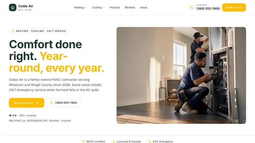 HVAC Warm Retail demo website thumbnail