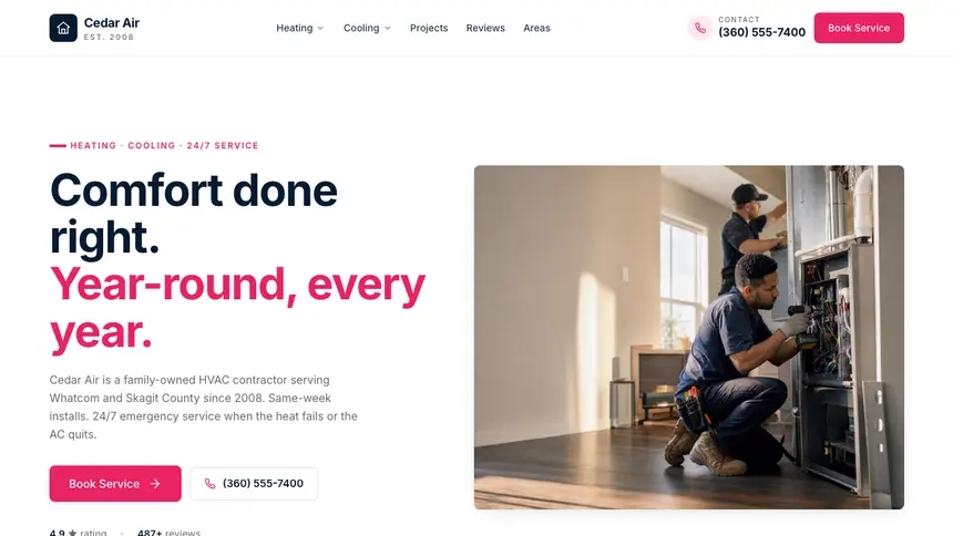 HVAC Polished Gradient demo website thumbnail