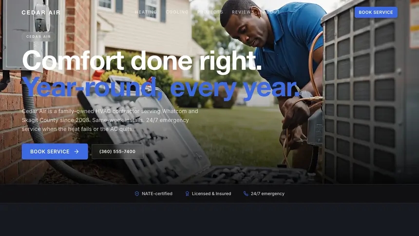HVAC Futuristic Minimal demo website thumbnail
