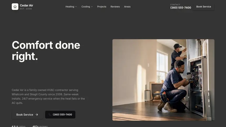 HVAC Fast Utility demo website thumbnail